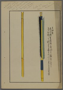 Japanse speelgoed, uit Unai no tomo (Vrienden van een kind) door Shimizu Seifu, 1891-1923. Pijlen.